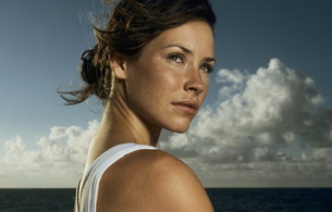 evangeline lilly, actress, brunette, outdoor, face, sea