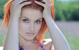 violla a, beautiful, sexy, cute, red hair, model, metart