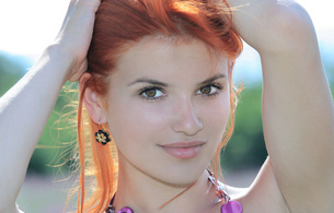 violla a, beautiful, sexy, cute, red hair, model, metart