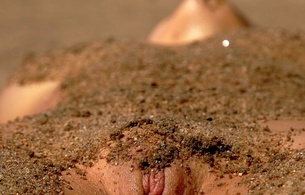 erotic, sexy, nude, gils, sand, sandy pussy