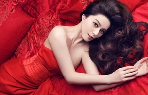 asian, sexy, actress, model, red dress, brunette