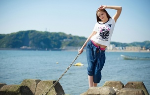 amelie, sexy, girl, sweet, cute, model, sea, outdoors, smile, skinny, delicious, sexy, small tits, tiny tits, perfect girl, non nude