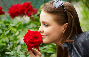 amelie, girl, sexy, sweet, cute, model, outdoors, flower, rose, smile, roses, skinny, delicious, sexy, small tits, tiny tits, perfect girl, non nude