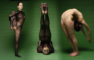 flexible, gymnast, yoga, lingerie, nude