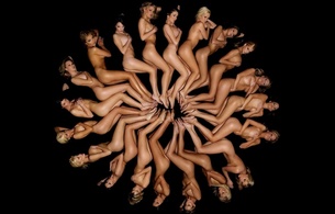artistic, nude girls, ring, cool, group, design