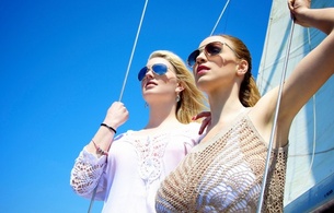 sailing, jordan carver, blue sky, model, yacht, glasses