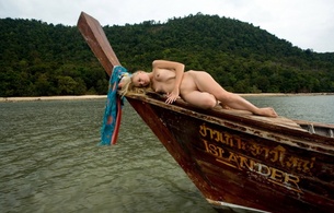 thailand, boat, nude, girl, tits, legs, sea, beach, naturel