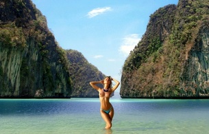 nude, lagoon, sexy, boobs, tits, sea, beach, thailand