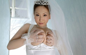 ai sayama, sayama ai, ai say, asian, wedding dress, bride, big natural boobs, big tits, boobs