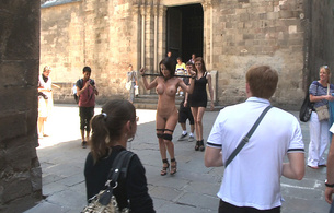 franceska jaimes, piblic disgrace, handcuffs, boobs, nude, public disgrace, public, bondage, humiliation