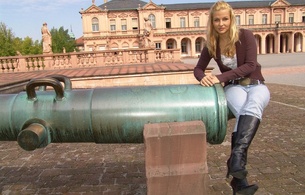 blonde, outdoor, sexy babe, jeans, boots, buffalo boots, knee boots, cannon, posing, fofoshooting, шлюшка, babes in boots