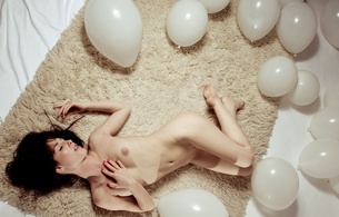 airy, amberlina, solo, teen, nipples, natural tits, pussy, brunette, balloons