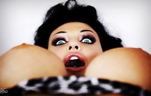 aletta ocean, tits, lingerie, bikini, huge tits, knockers, funbags, close up, eyes, face, open mouth, great view