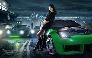 sexy, brunette, teen, sexy, hot, lingerie, need for speed, wallpaper, cute, awesome, cute teen, sexy brunette, cars, streetracing