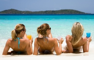 beach, babe, resting, laying, sea, ocean, drink, three, outdoor, threesome, bikini, 3 babes