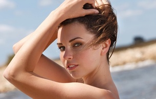 anita e, brunette, sexy girl, adult model, ukrainian, view, look