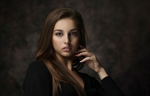 jana tsvetkova, brunette, sexy girl, russian girl, portrait, lovely face, eyes, long hair