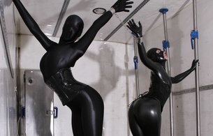 2 babes, adult, alternative, fetish model, slim, busty, sexy babe, tight clothes, lycra, catsuit, fullsuit, zentai, mask, shiny clothes, pvc, corset, lingerie, two, fetish babe, nice rack, sexy ass, shiny, rubber, fetish, metal chained, skinny, rubberdoll, full lycra cover