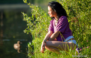 katie, brunette, sexy girl, adult model, :), beautiful, nature