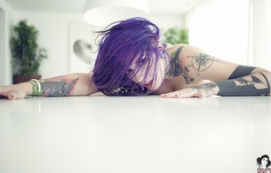 tattoo, brunette, nude, boobs, naked, short, legs, sexy, face, hair, beautiful, body, rebecca crow, katherine suicide, katherine, suicide girls, hi-q
