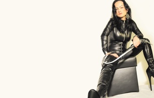 lady princess, brunette, german, real life, domina, mistress, slim, milf, sexy babe, long hair, sitting, tight clothes, black, shiny, leather, catsuit, overknee, high boots, hi-q, erotic, minimalist wall, fetish babe, own cut, plateau boots, babes in boots