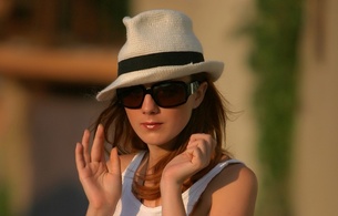 olga, sexy girl, adult model, hat, sunglasses, sunglasses