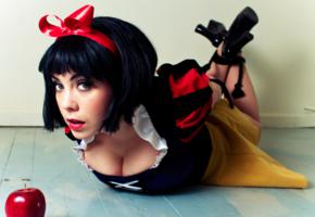 young, brunette, cosplayer, wig, fancy dressed, princess, laying, bound, tied, rope, bondage, fetish, bdsm, erotic, hottie, nice, decollete, cute face, hi-q, fetish babe, cosplay, snow white, hogtied