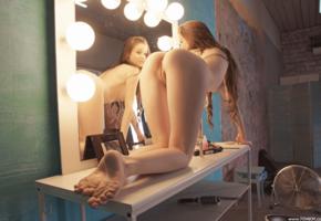 anne t, emily bloom, mirror, redhead, hot, pussy, ass, doggy, tanya r, reflection, tania fox