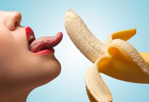 model, sexy, banana, tongue, licking, delicious, hi-q