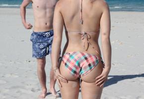 beach, bikini, ass, butt, sand, sea, non nude, amateur