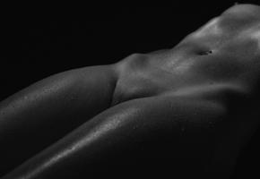 pussy, oiled, black and white, waterdrops, melanie, shaved pussy, drops, water drops, greyscale, grayscale