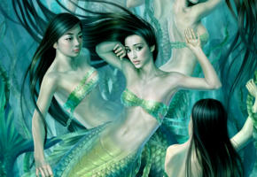 mermaid, severial, asia, kelp