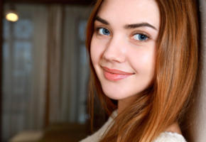georgia, model, pretty, brunette, smile, blue eyes, juicy lips, face, viva, polina kadynskaya, susza k