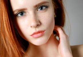 bella milano, model, russian, blue eyes, sensual lips, face, redhead, portrait, elizaveta shahmametova, elizaveta prohorenko