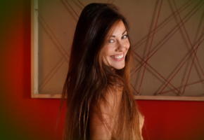 lorena b, red alert, long hair, smile, nude