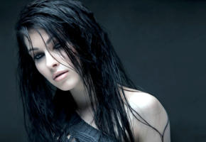 natalie schoenberger, model, dancer, pretty, dark hair, germany, sensual lips, face, 4k