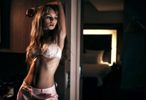 anastasia scheglova, model, pretty, babe, russian, sensual lips, white bra, bra, lingerie, 4k