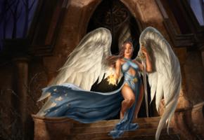 angel, non nude, vector, wings, boobs, sword