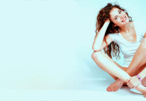 heidi romanova, smile, buttomless, white shirt, legs, redhead, heidi r, vanessa