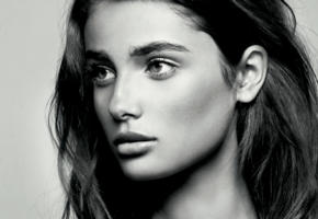 taylor marie hill, top model, face, monochrome, black and white, portrait, 4k