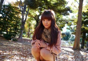 rei mizuna, model, cute, fascinating eyes, brunette, asian, autumn