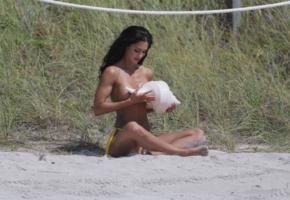 hope howard, black hair, large, shell, tanned, topless, tits, boobs