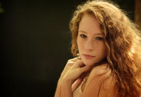 redhead, freckles, young, teen