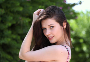 serena wood, cute, brunette, blue eyes, teen