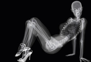 x-ray, skeleton, nude, heels