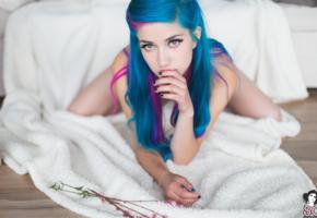 fay suicide, suicide girls, nude, doggy, blue hair