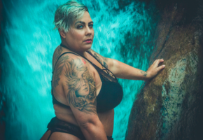 isabelle bella, model, curvy, chubby, wet, sexy, hot, mature, waterfall