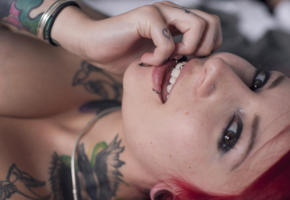rebecca crow, katherine, suicide girls, tattoo, redhead, red  hair