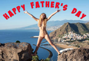 casey, blonde, outdoors, sea, mountains, naked, boobs, tits, nipples, shaved pussy, labia, spread legs, smile, fathers day, holiday, hi-q