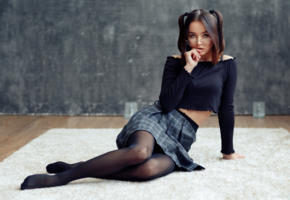 lidiya sagadeeva, sexy girl, legs, cute, skirt, glasses
